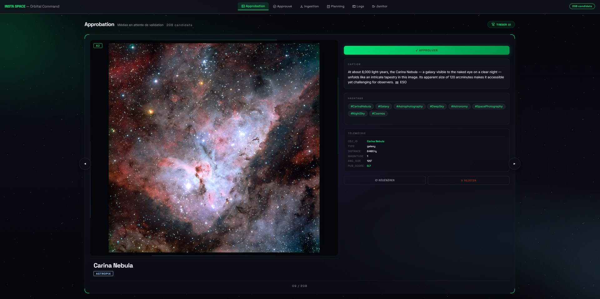 INSTA_SPACE — Approbation candidats